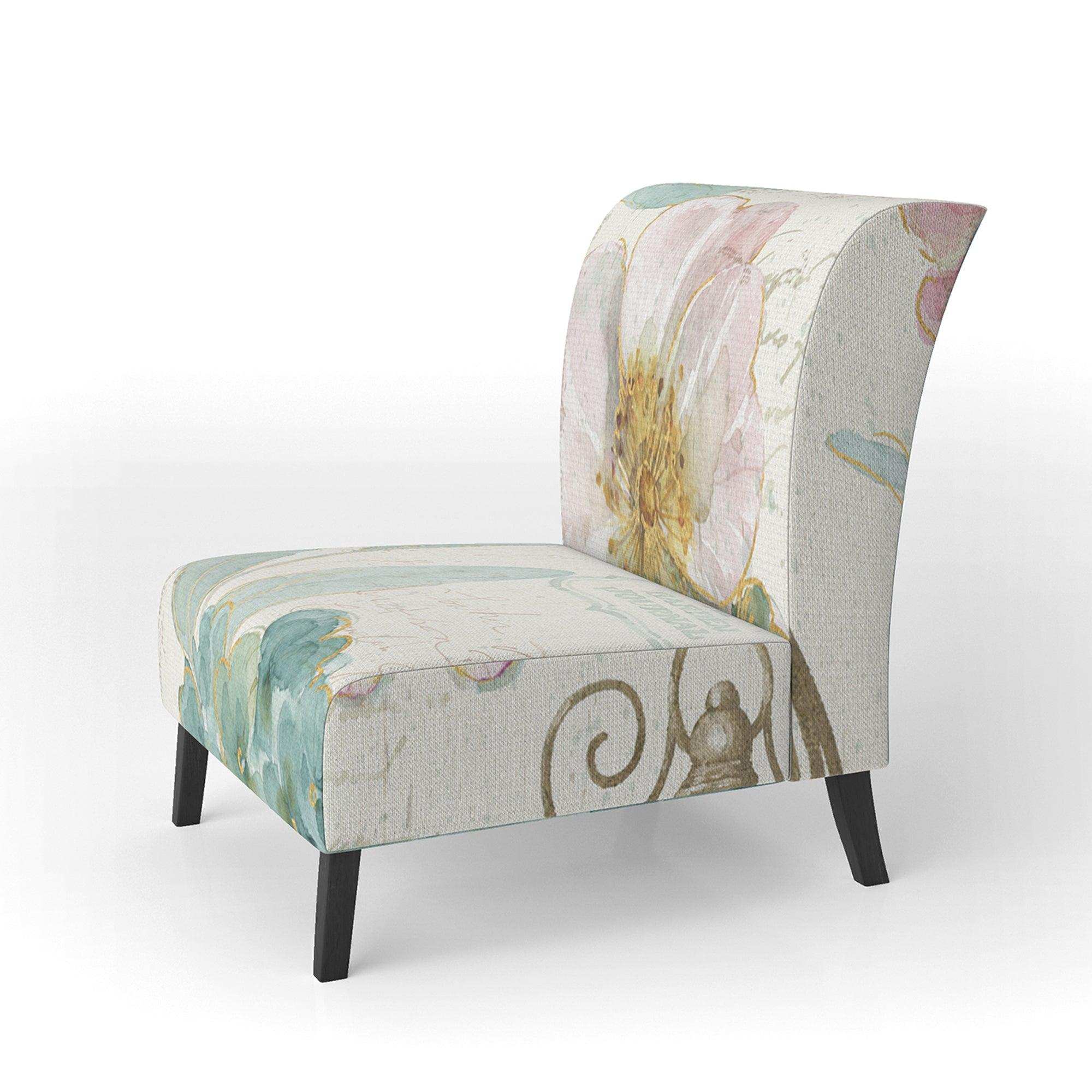 Vintage Floral Birdcage II Traditional Accent Chair