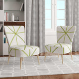 geometric Green Triangle II Mid-Century Accent Chair