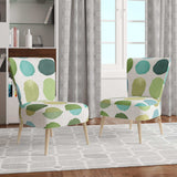 geometric Green Circle I Mid-Century Accent Chair