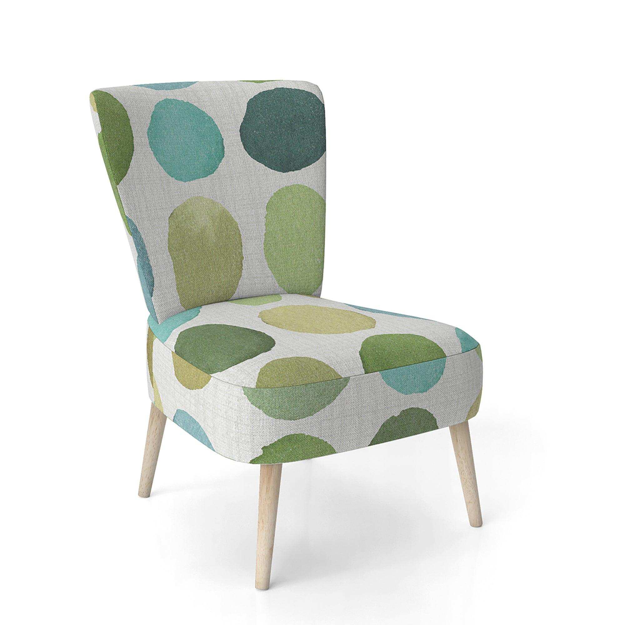 geometric Green Circle I Mid-Century Accent Chair