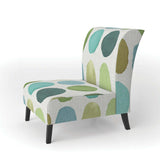 geometric Green Circle I Mid-Century Accent Chair
