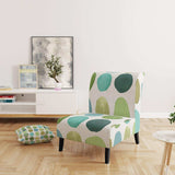 geometric Green Circle I Mid-Century Accent Chair