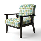 geometric Green Circle I Mid-Century Accent Chair
