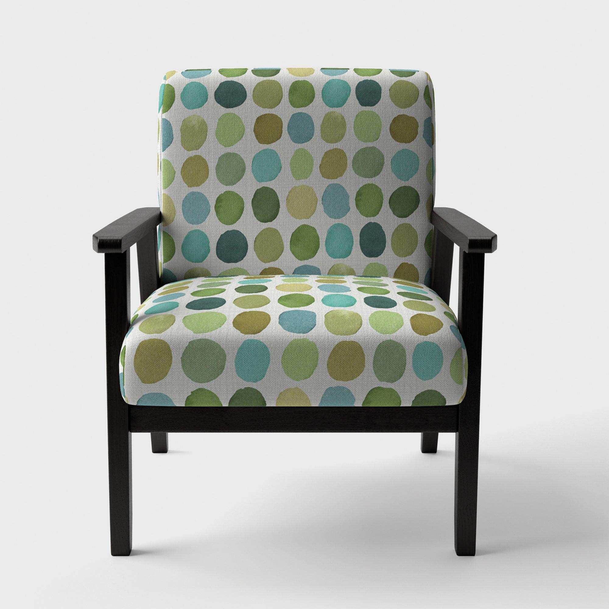 geometric Green Circle I Mid-Century Accent Chair