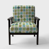 geometric Green Circle I Mid-Century Accent Chair