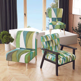 geometric Green Triangle III Mid-Century Accent Chair
