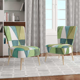 geometric Green Triangle III Mid-Century Accent Chair