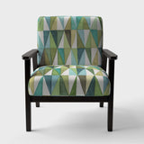 geometric Green Triangle III Mid-Century Accent Chair