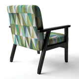 geometric Green Triangle III Mid-Century Accent Chair