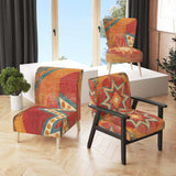 Moroccan Orange Tiles Collage I Bohemian Chic Accent Chair