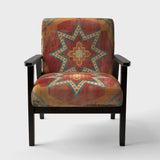 Moroccan Orange Tiles Collage I Bohemian Chic Accent Chair