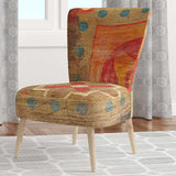 Moroccan Orange Tiles Collage II Bohemian Chic Accent Chair