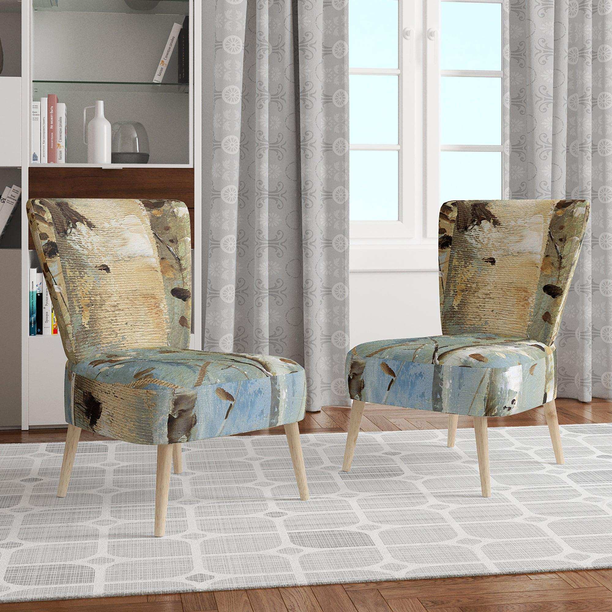 White Birch Forest I Modern Farmhouse Accent Chair