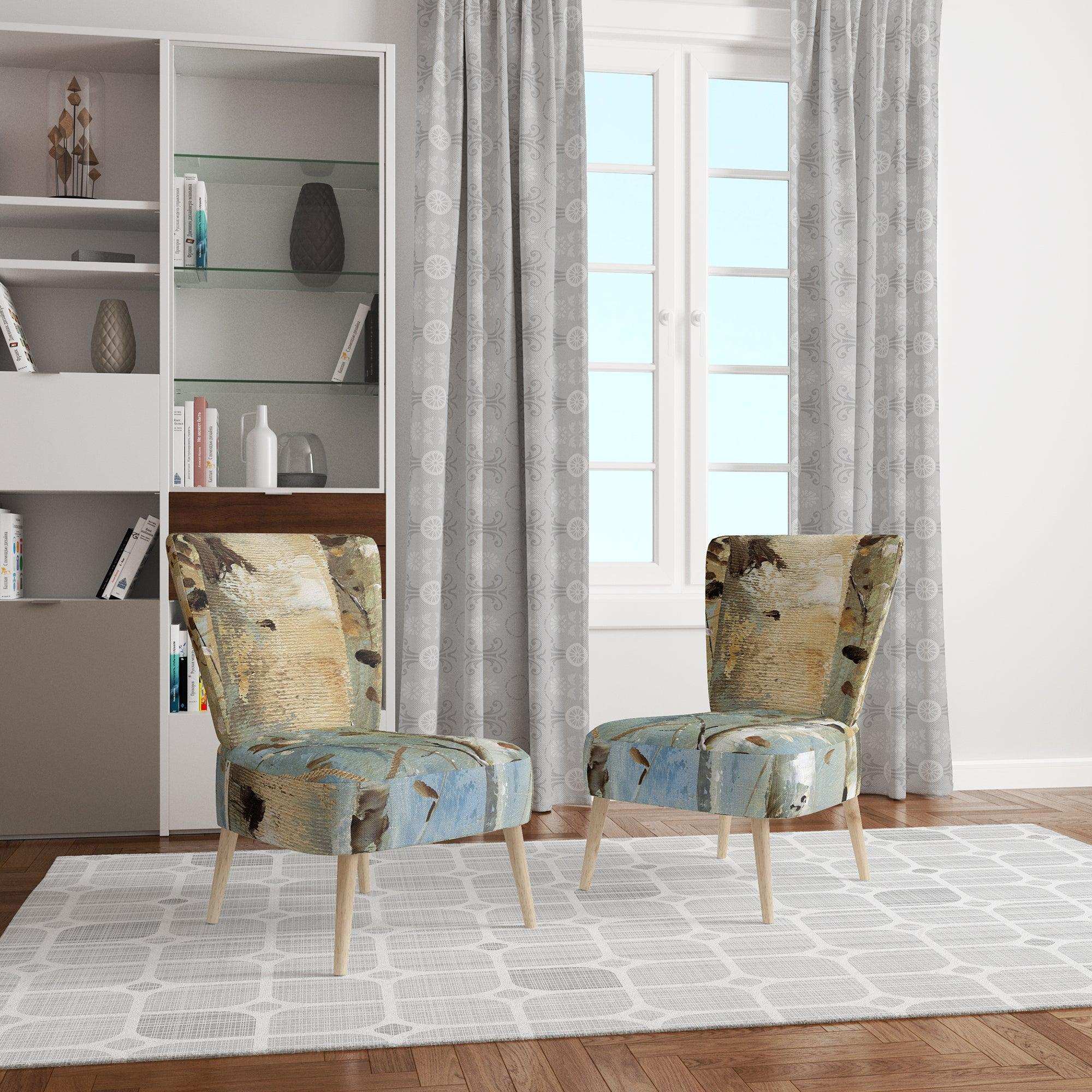 White Birch Forest I Modern Farmhouse Accent Chair