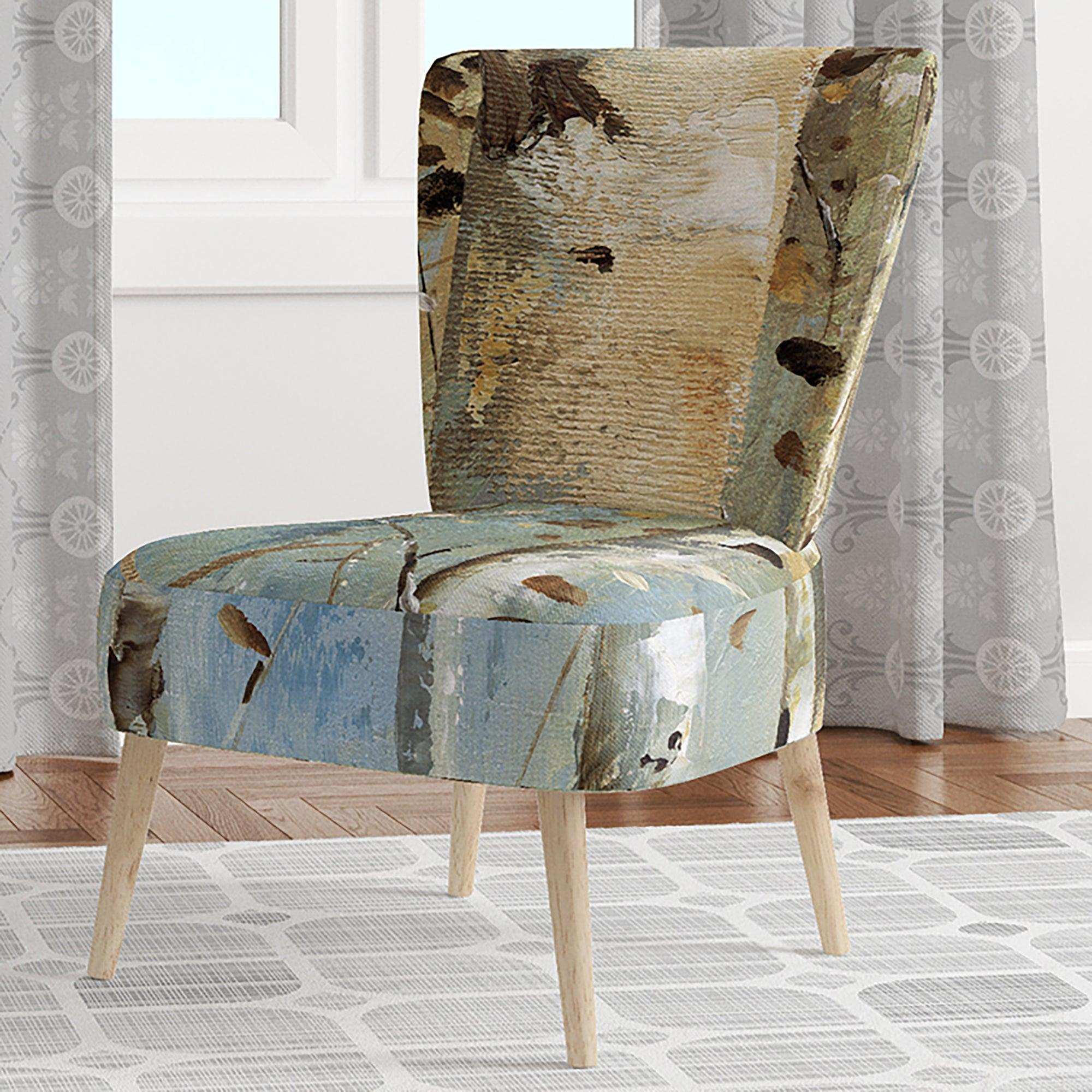 White Birch Forest I Modern Farmhouse Accent Chair