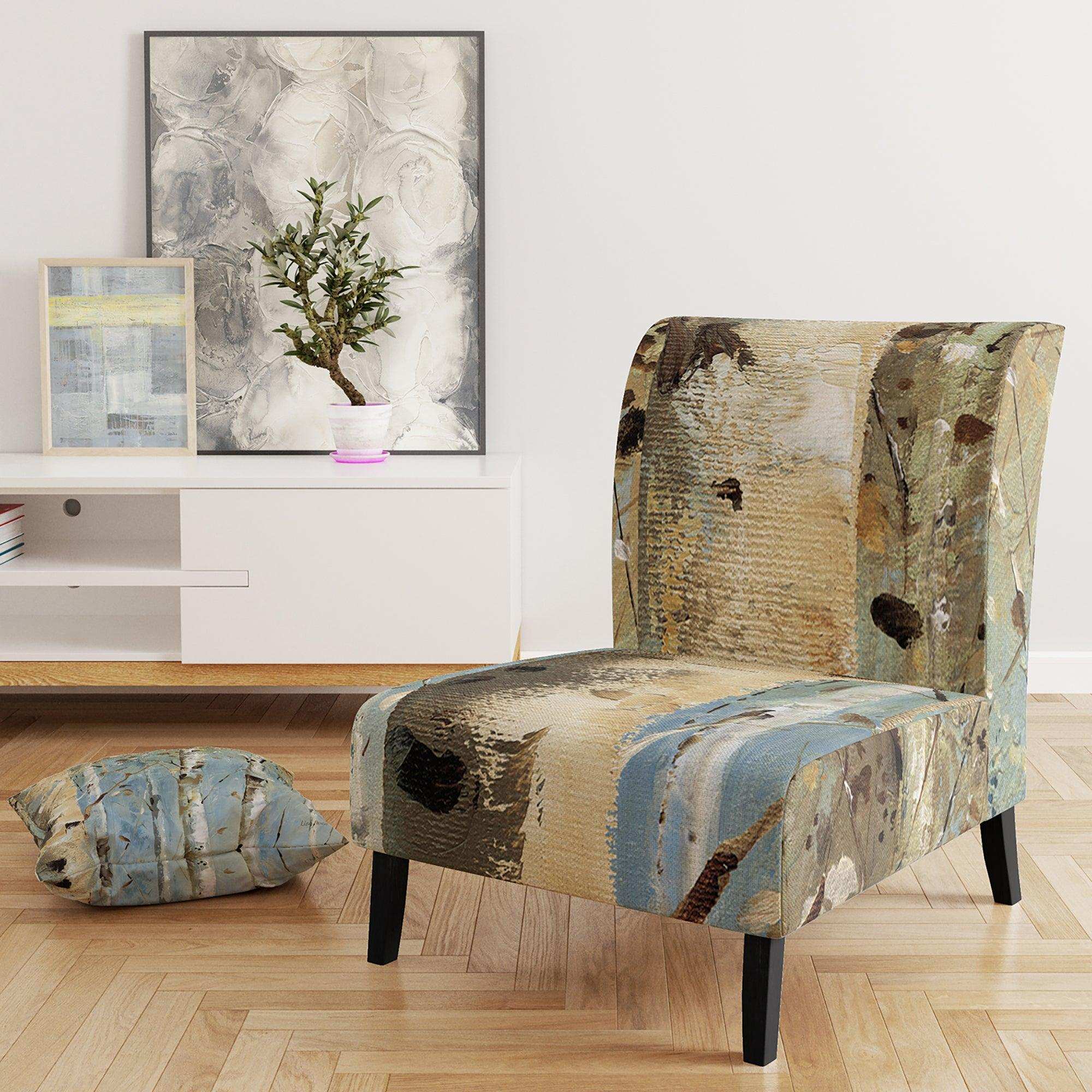 White Birch Forest I Modern Farmhouse Accent Chair