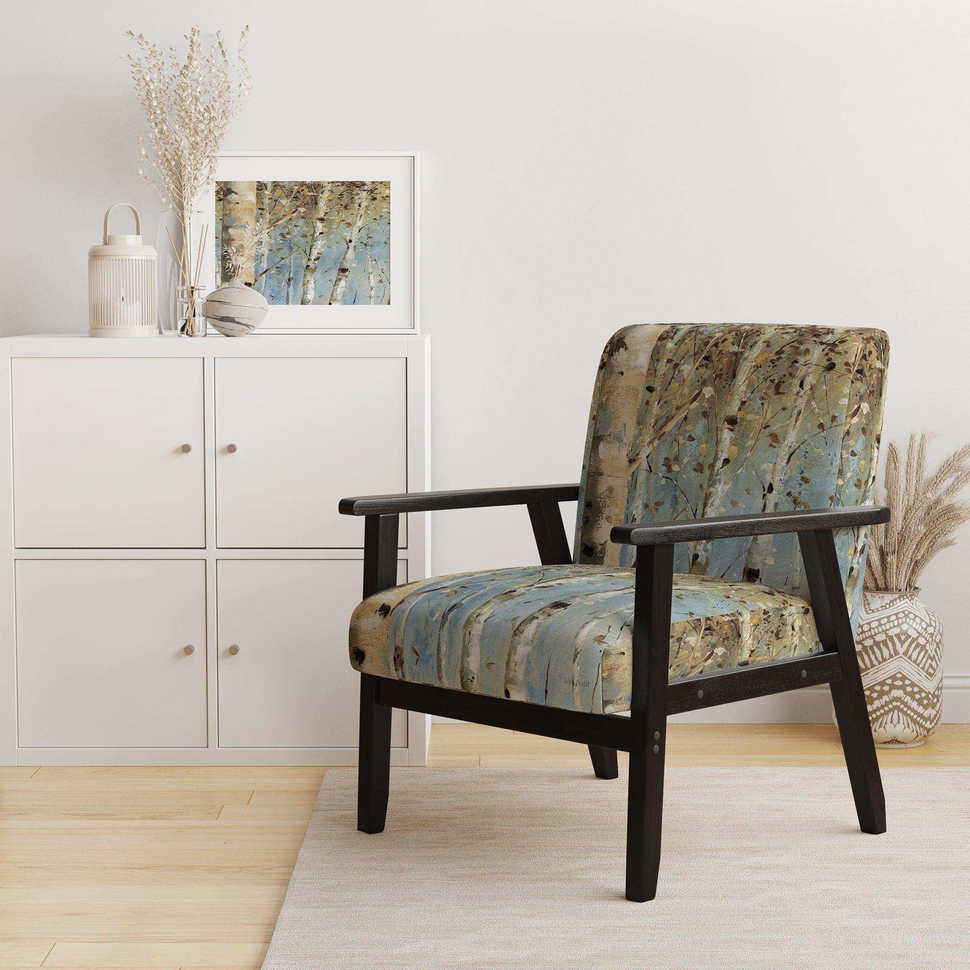White Birch Forest I Modern Farmhouse Accent Chair