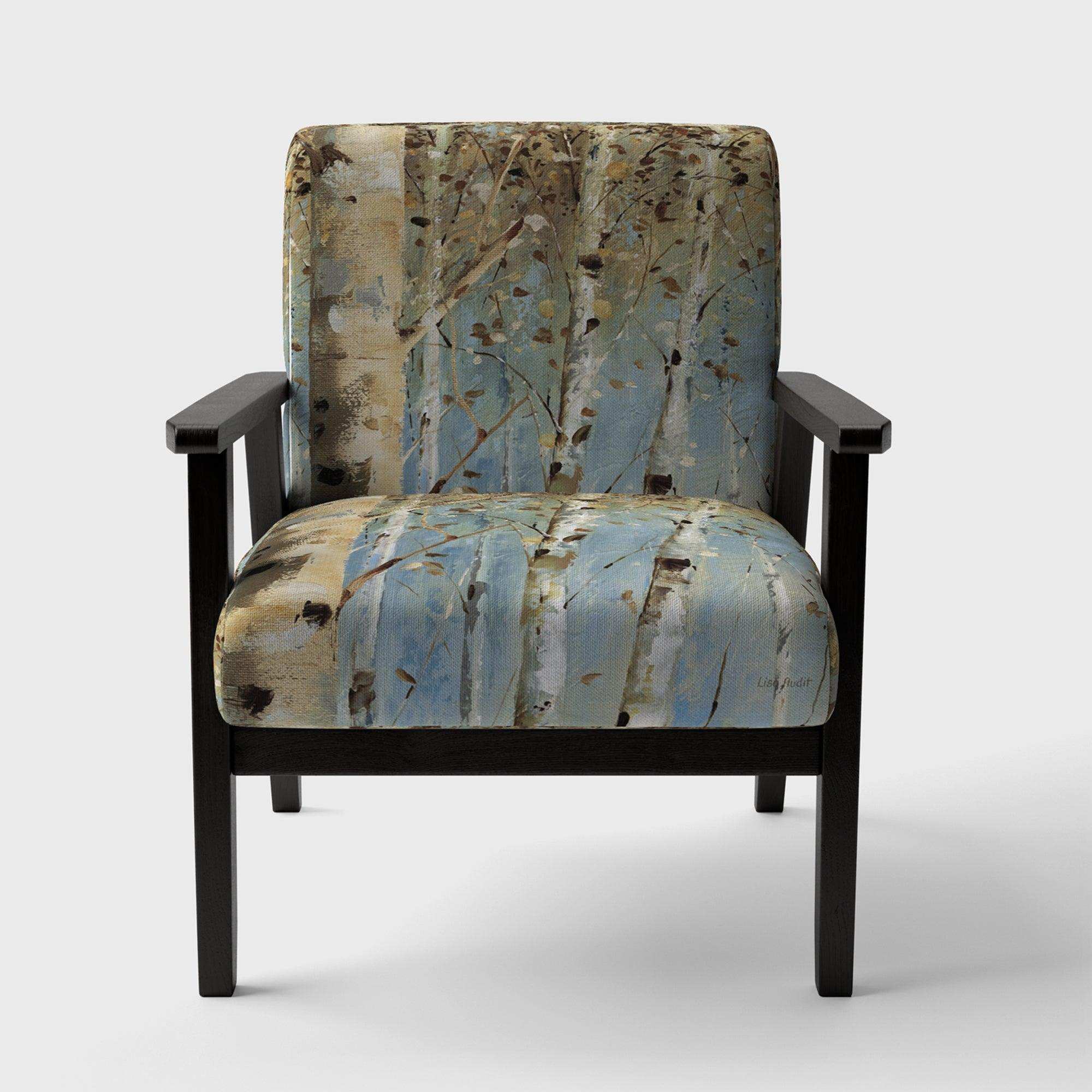 White Birch Forest I Modern Farmhouse Accent Chair