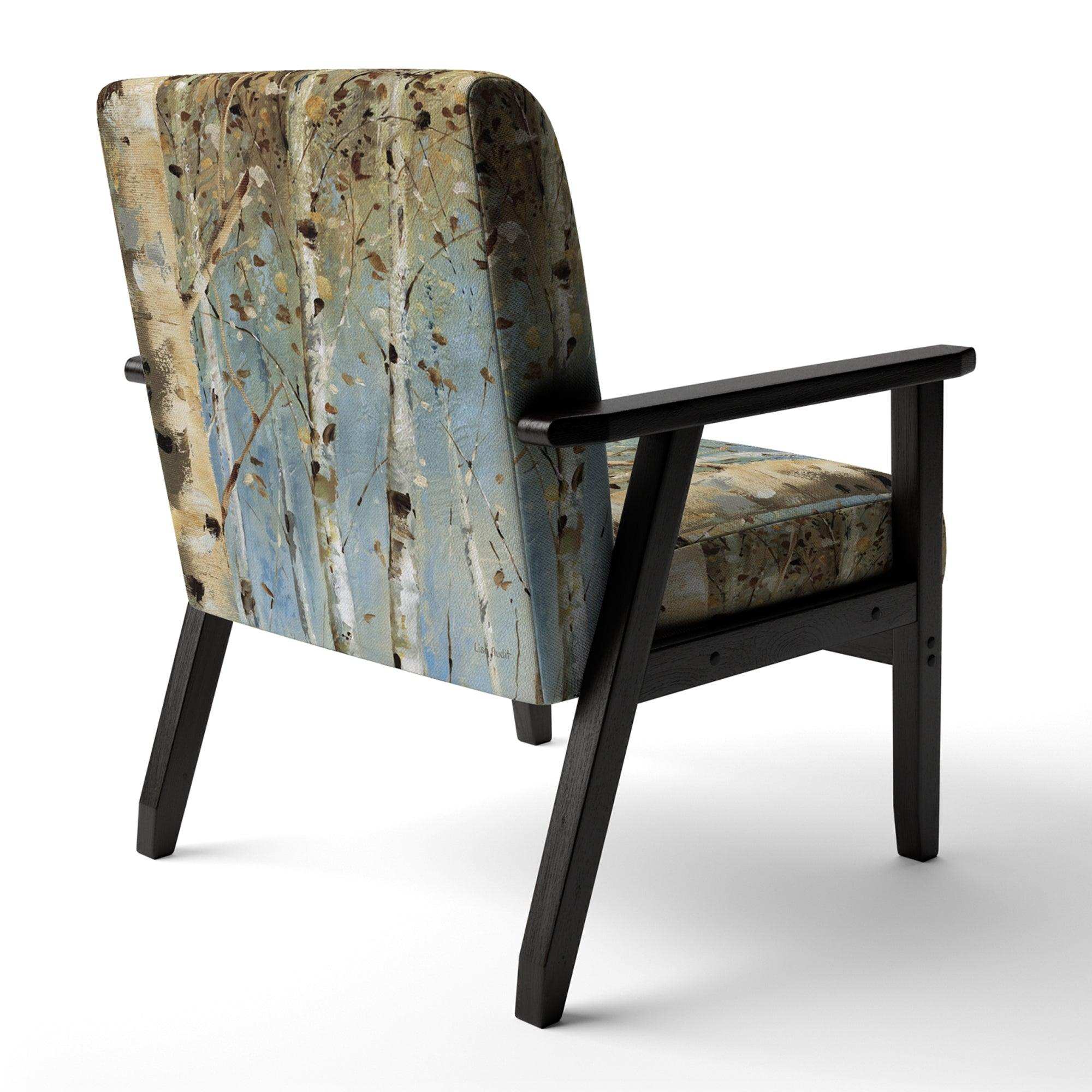 White Birch Forest I Modern Farmhouse Accent Chair