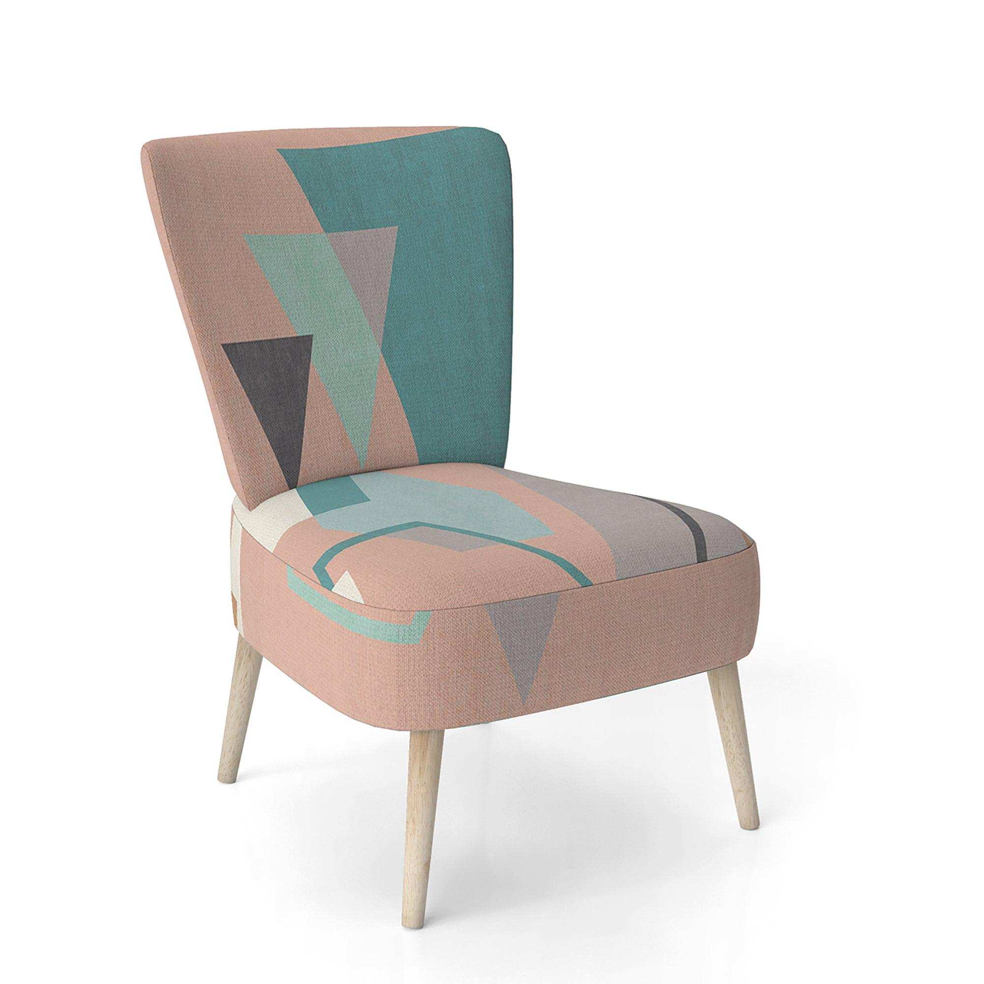 Geometric hexagons Pattern I Transitional Accent Chair