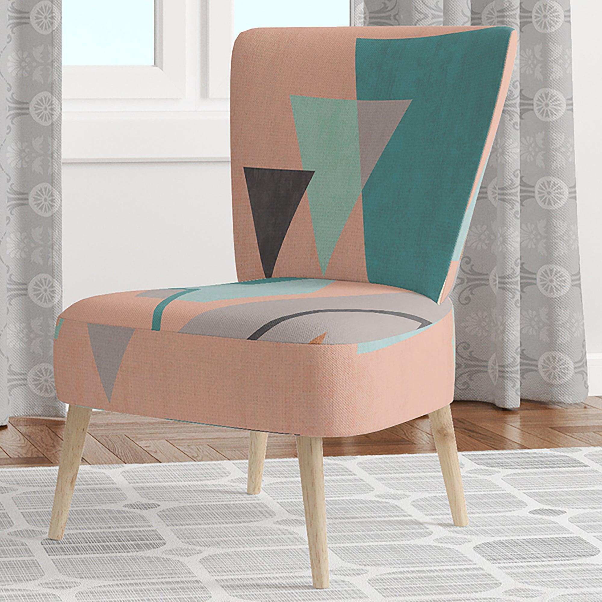 Geometric hexagons Pattern I Transitional Accent Chair