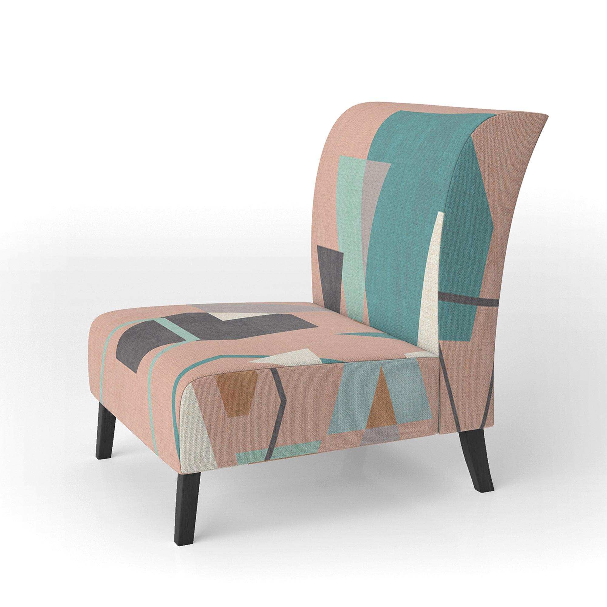 Geometric hexagons Pattern I Transitional Accent Chair