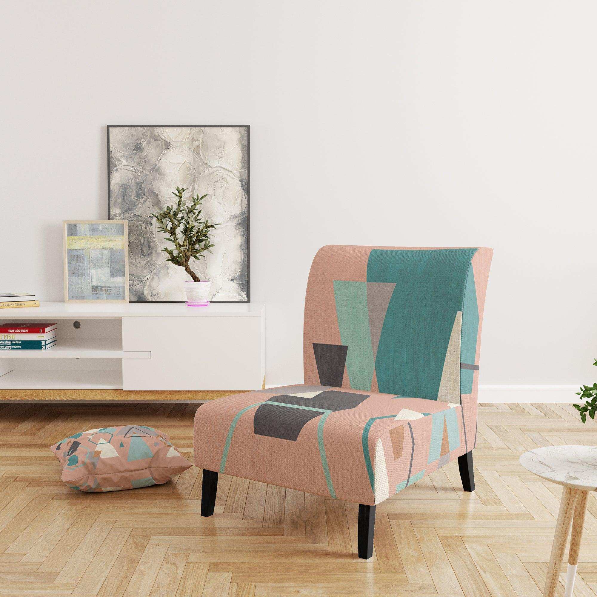 Geometric hexagons Pattern I Transitional Accent Chair