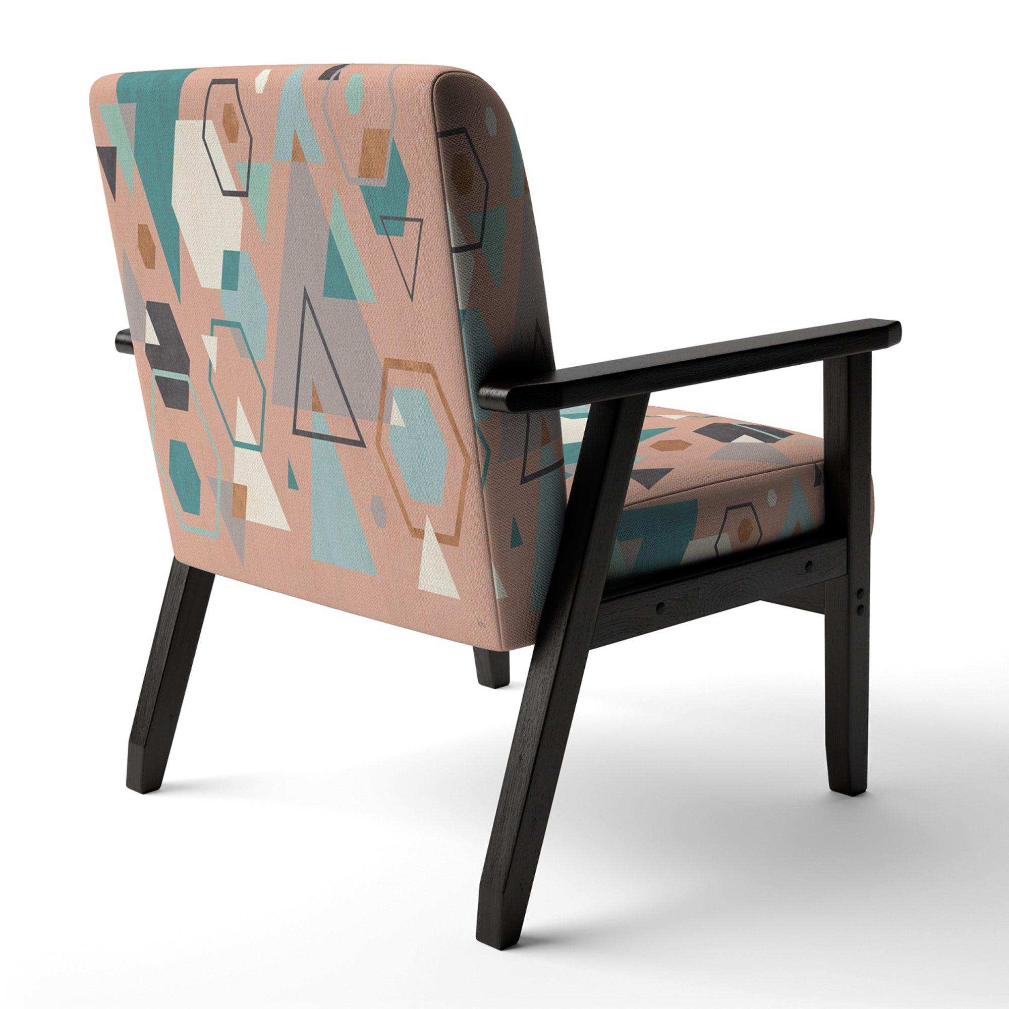 Geometric hexagons Pattern I Transitional Accent Chair