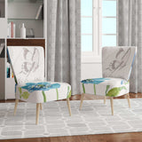 Blue Columbine Flowers With Butterfly Cabin & Lodge Accent Chair