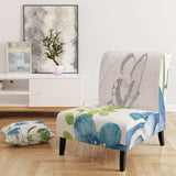 Blue Columbine Flowers With Butterfly Cabin & Lodge Accent Chair