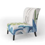 Blue Columbine Flowers With Butterfly Cabin & Lodge Accent Chair