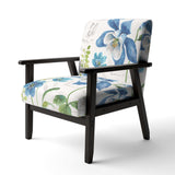 Blue Columbine Flowers With Butterfly Cabin & Lodge Accent Chair