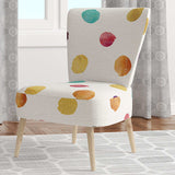 Orange Blue and Purple Polka Dot Pattern Transitional Accent Chair