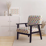 Orange Blue and Purple Polka Dot Pattern Transitional Accent Chair