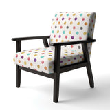 Orange Blue and Purple Polka Dot Pattern Transitional Accent Chair