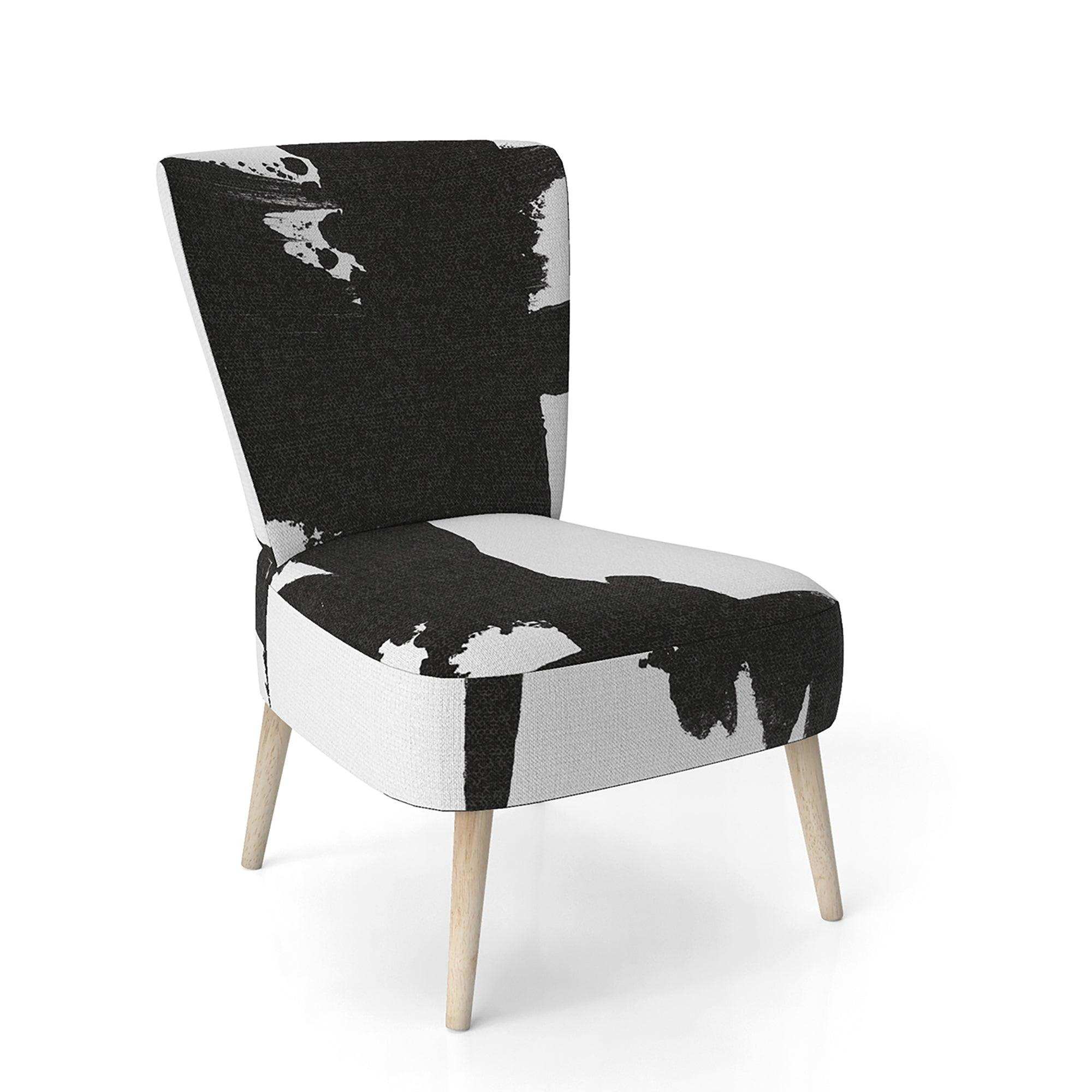 Black & White Crossing Paths I Modern Accent Chair
