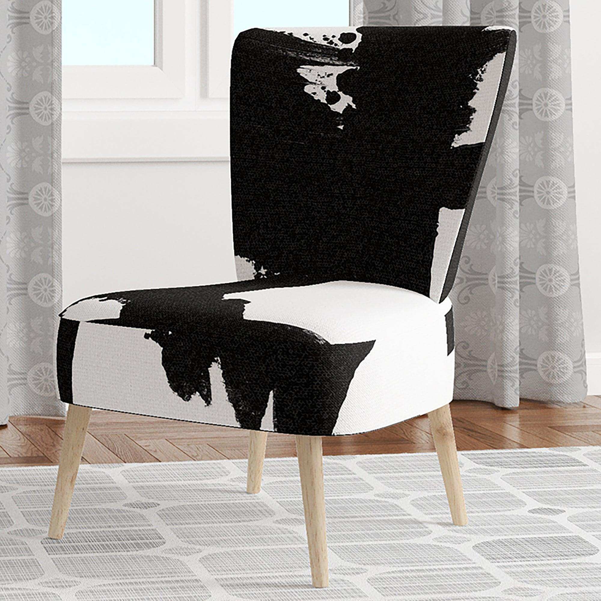 Black & White Crossing Paths I Modern Accent Chair