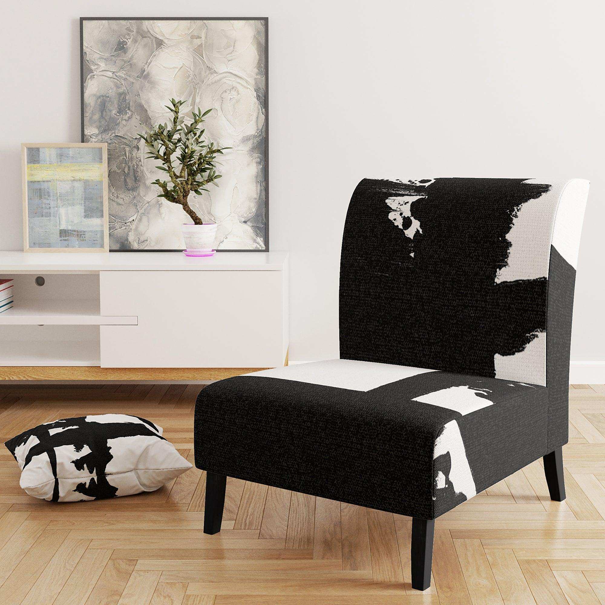 Black & White Crossing Paths I Modern Accent Chair