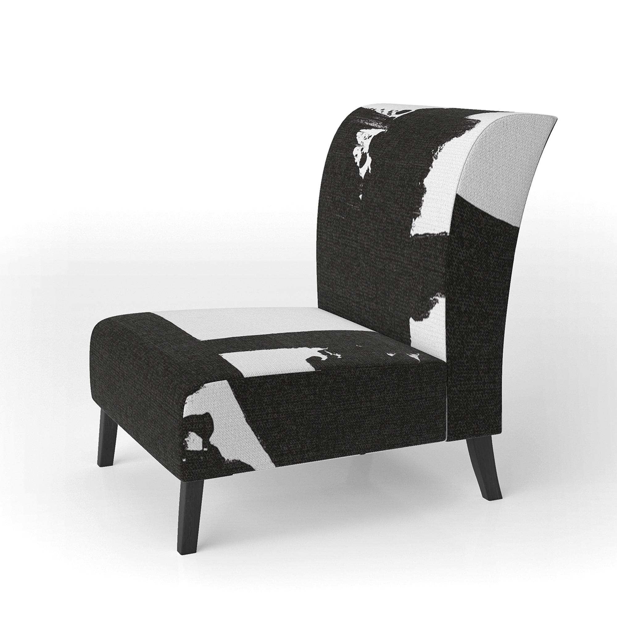 Black & White Crossing Paths I Modern Accent Chair