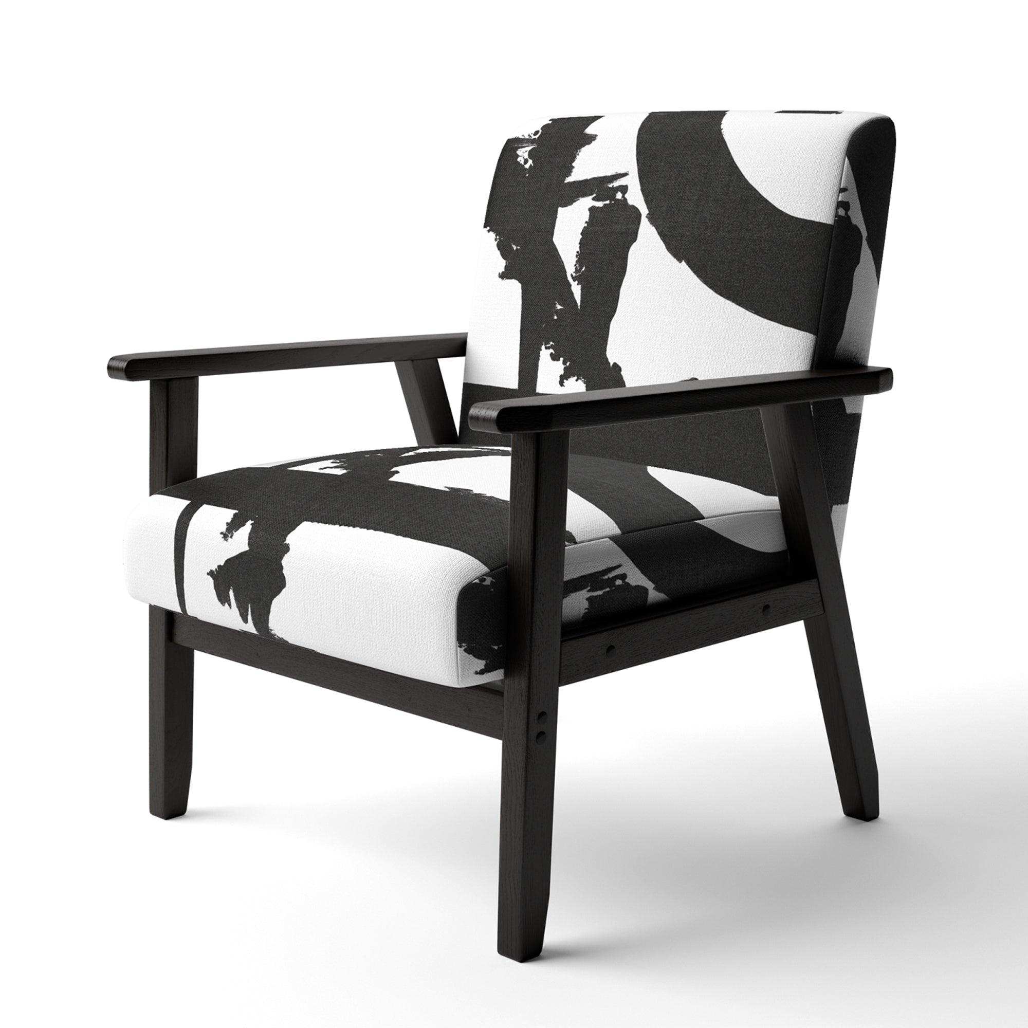 Black & White Crossing Paths I Modern Accent Chair