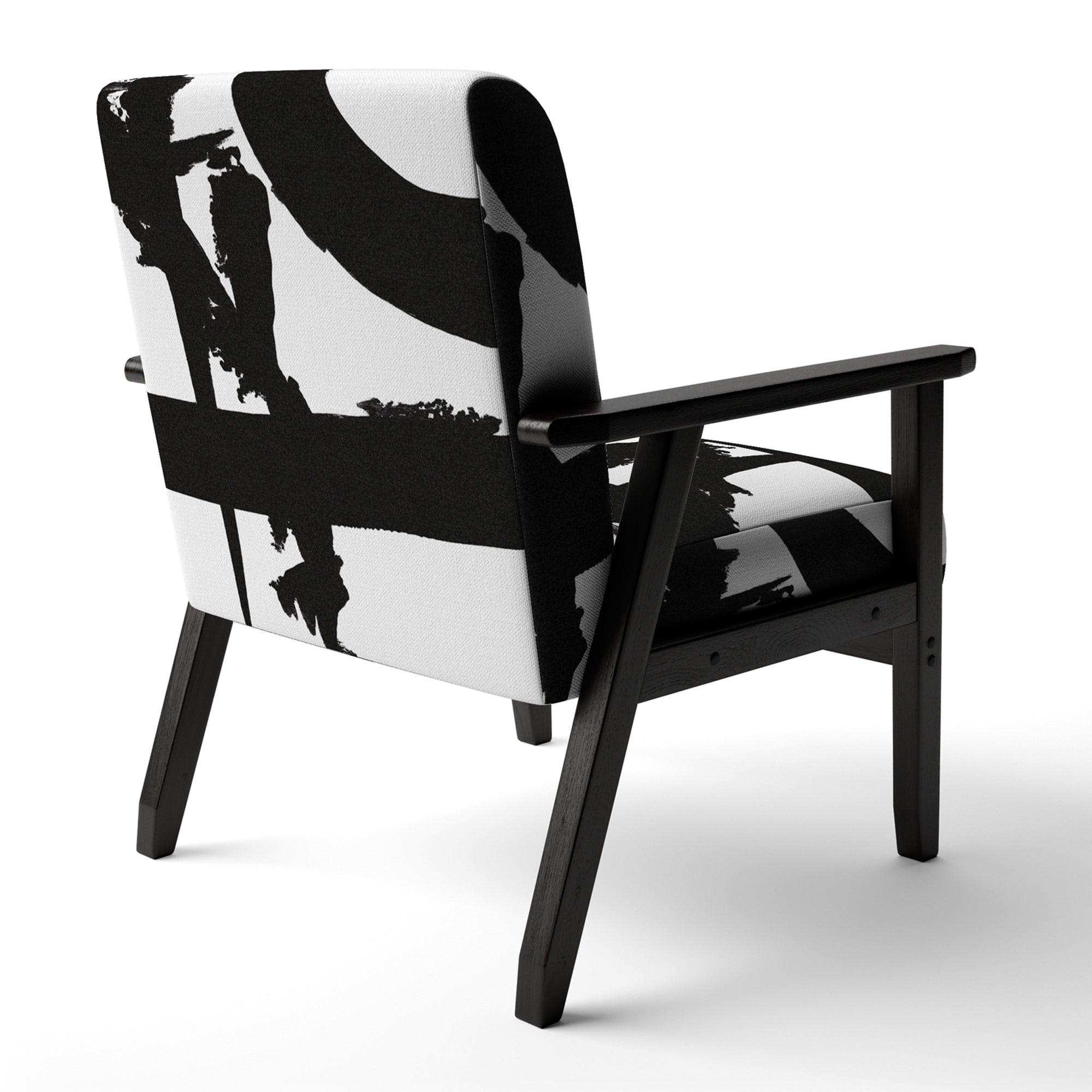 Black & White Crossing Paths I Modern Accent Chair