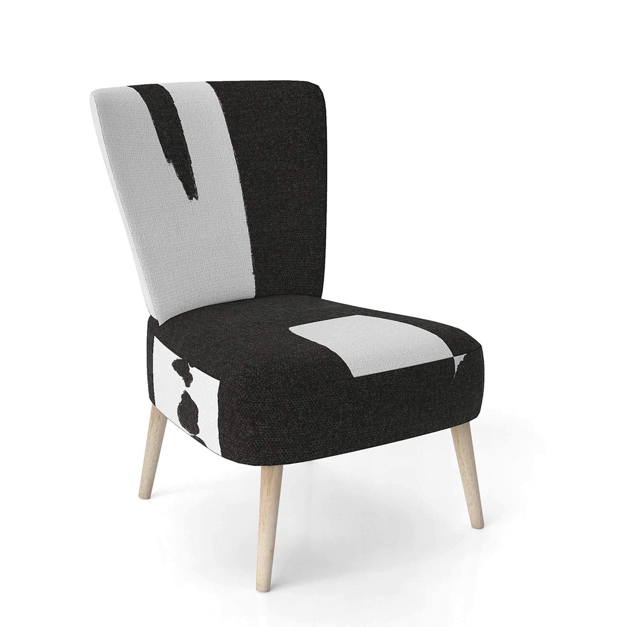 Black & White Crossing Paths II Modern Accent Chair