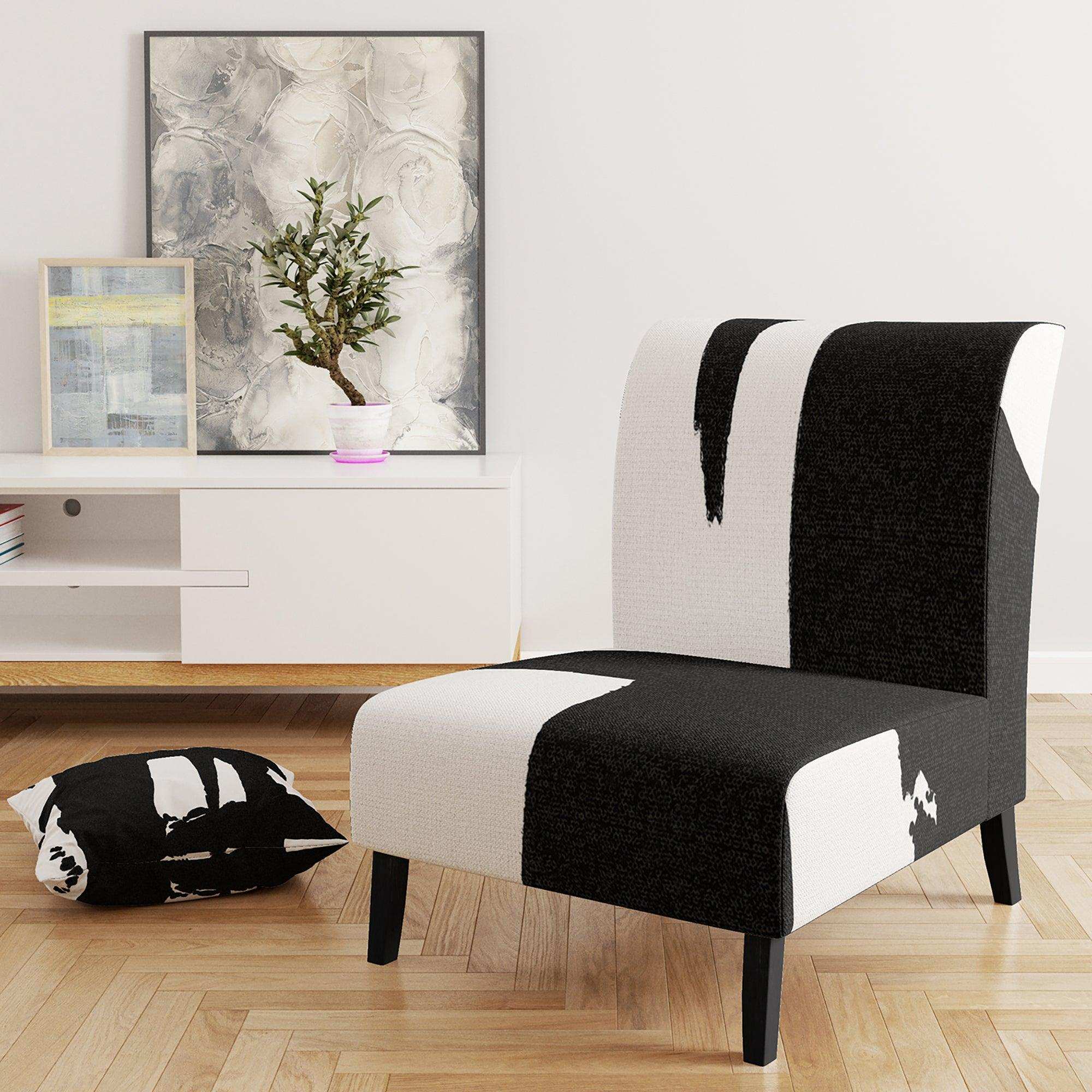 Black & White Crossing Paths II Modern Accent Chair