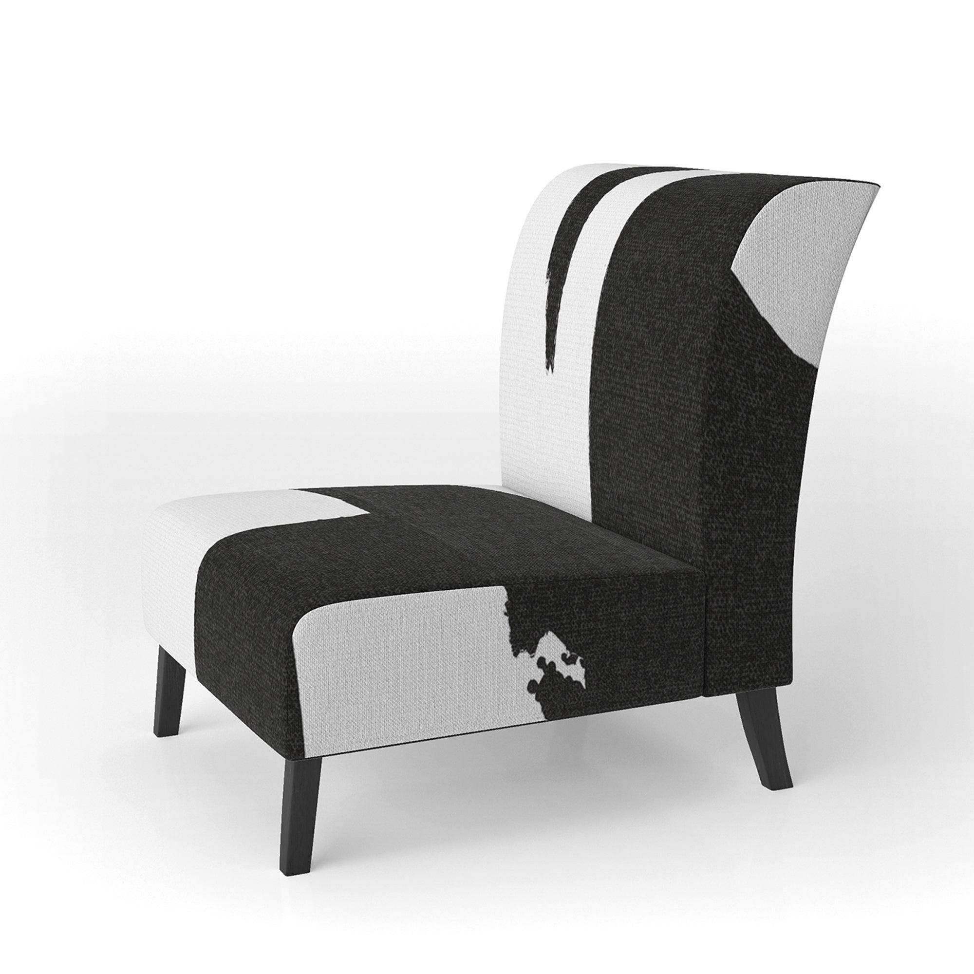 Black & White Crossing Paths II Modern Accent Chair