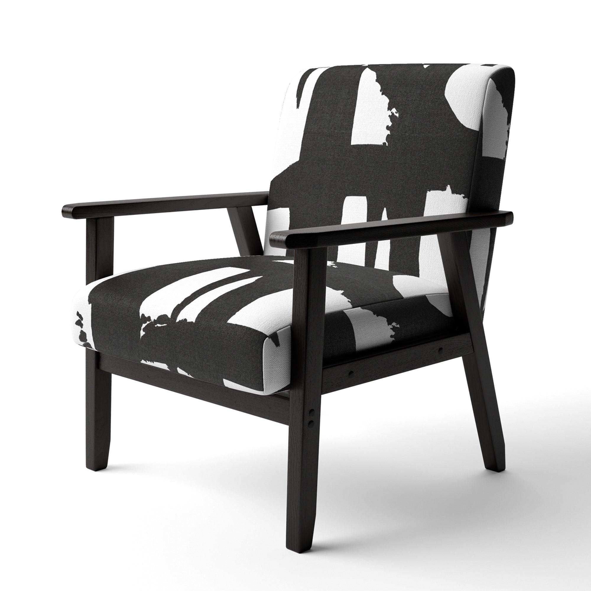 Black & White Crossing Paths II Modern Accent Chair
