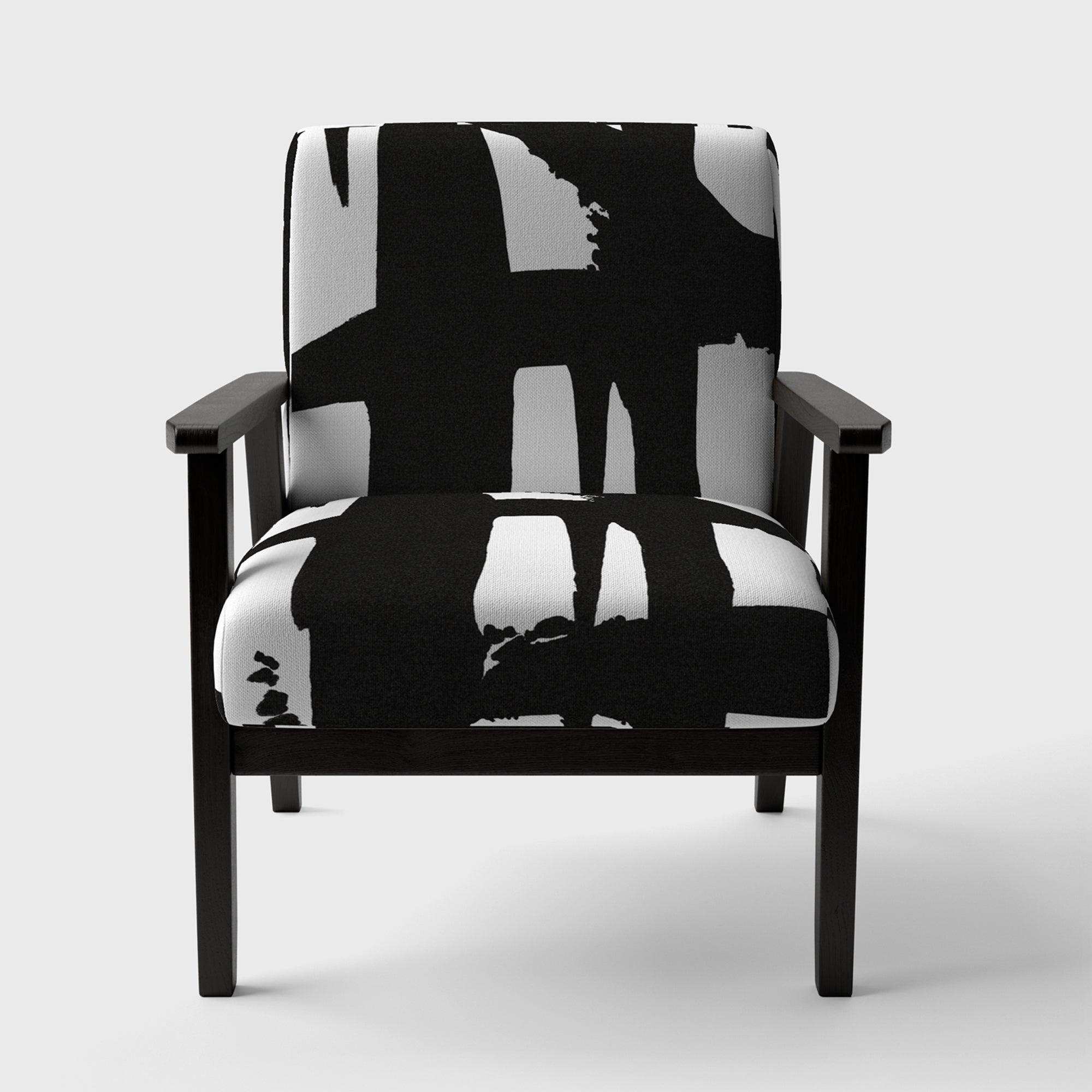Black & White Crossing Paths II Modern Accent Chair