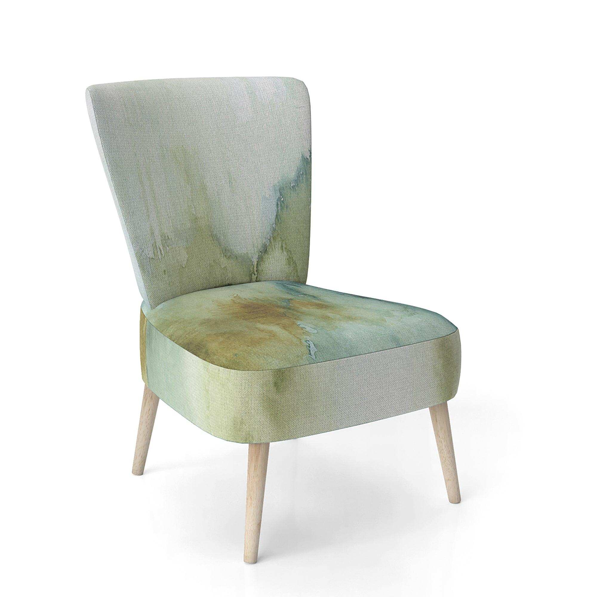 Abstract Watercolor Green House Modern Accent Chair Side Chair