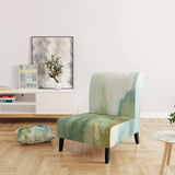 Abstract Watercolor Green House Modern Accent Chair Slipper Chair