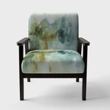 Abstract Watercolor Green House Modern Accent Chair Arm Chair