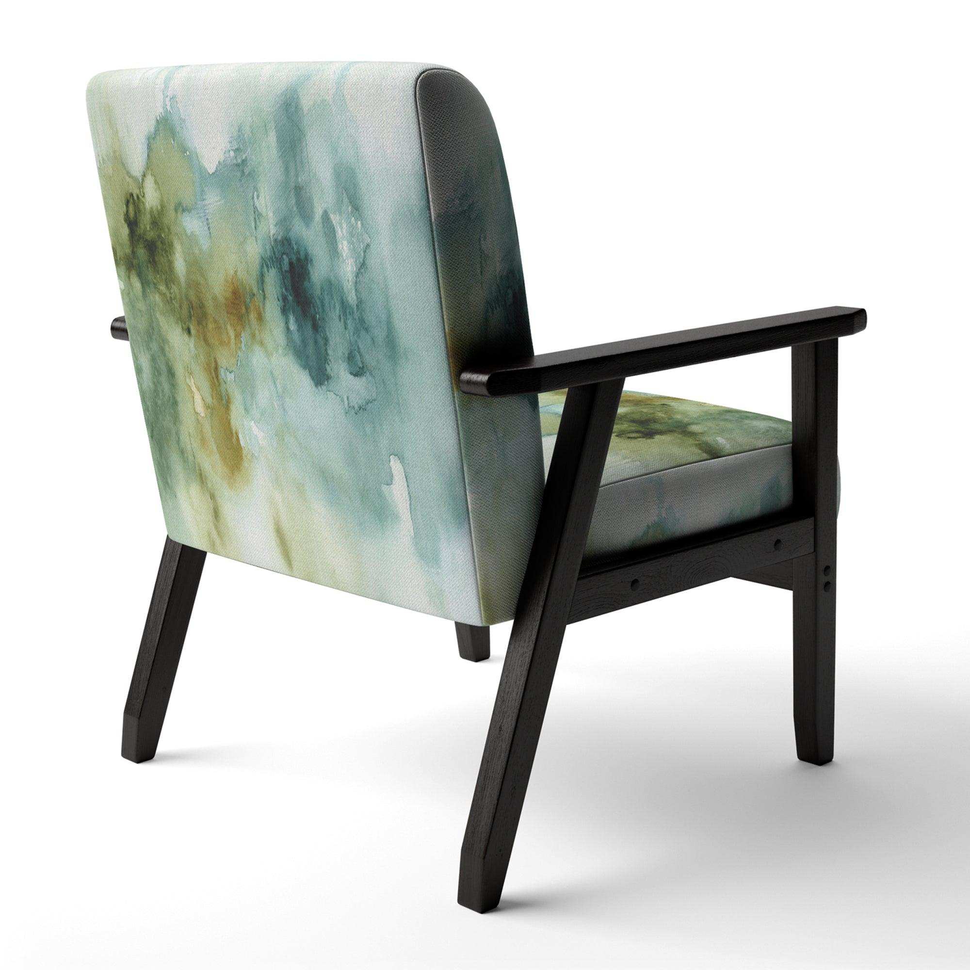 Abstract Watercolor Green House Modern Accent Chair Arm Chair